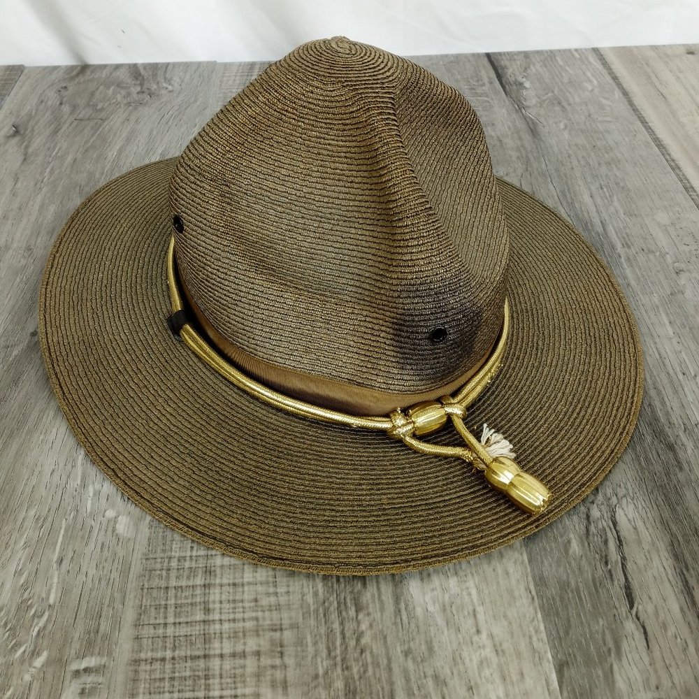 Stratton Self Forming Police Trooper Vintage Hat w/ Chin Strap size 7 1-2